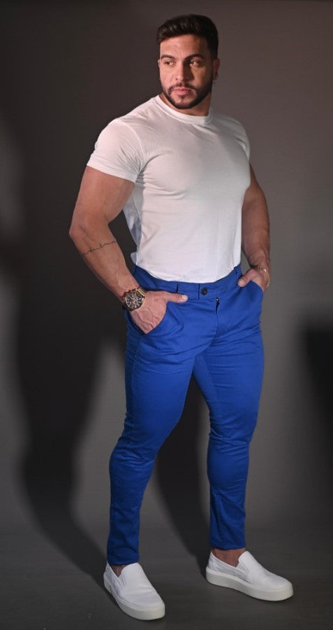 Calça Alfaiataria Cós Italiano azul Royal