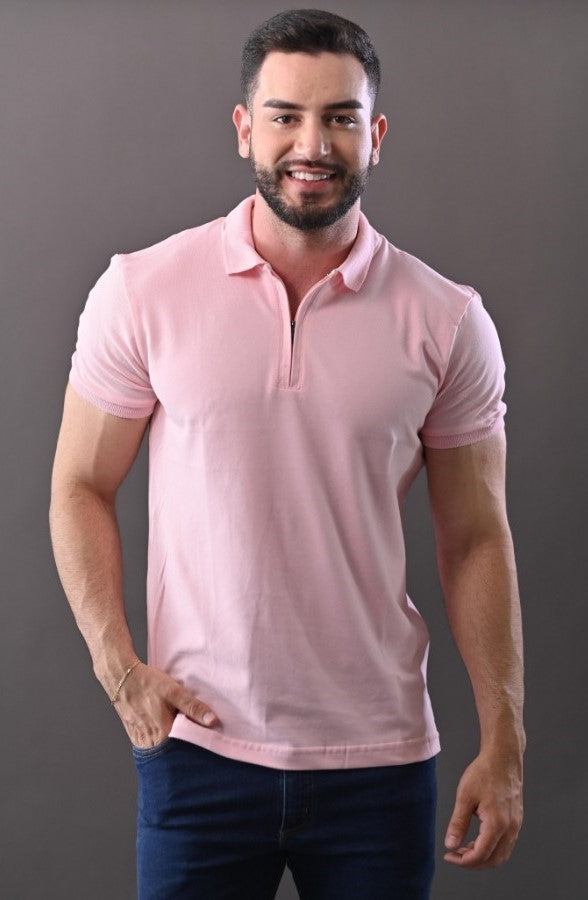 Camisa Polo Piquet Rosa BB