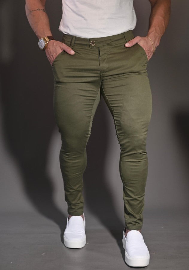 Calça Alfaiataria Cós italiano Verde Militar