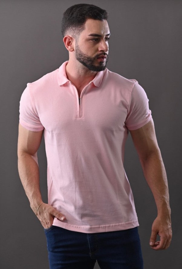 Camisa Polo Piquet Rosa BB