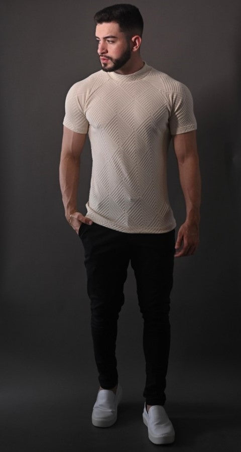 Camisa Raglan Manga Curta Vancouver Creme