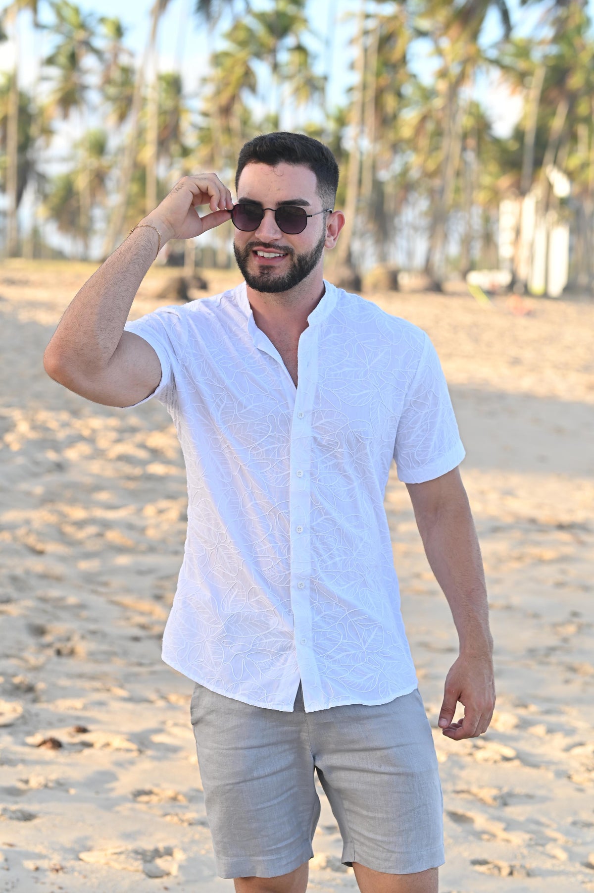 Camisa Gola Padre Marbella Branco