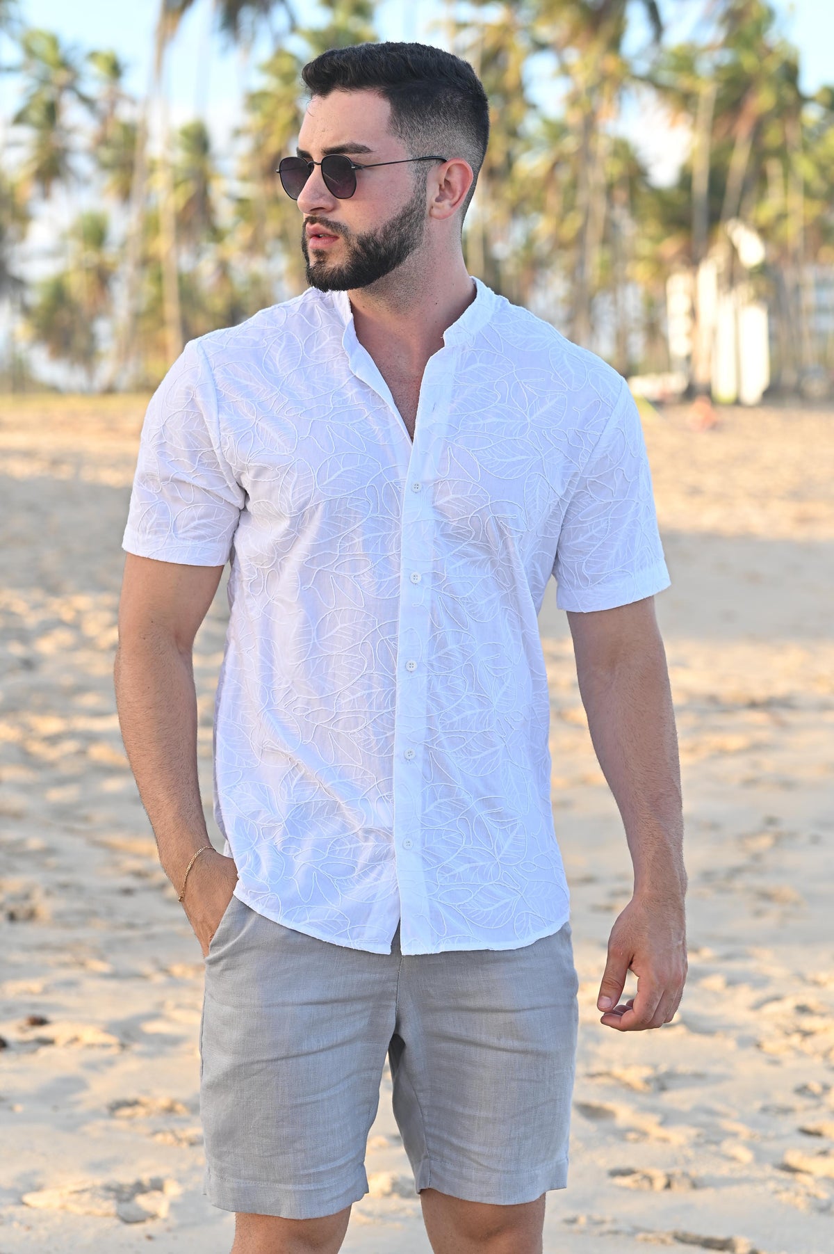 Camisa Gola Padre Marbella Branco